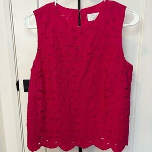 Time and Tru Women's Vibrant Pink Sleeveless Blouse